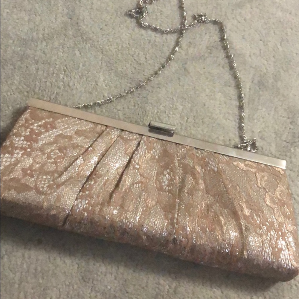 Great  lace sparkly silver and gold clutch